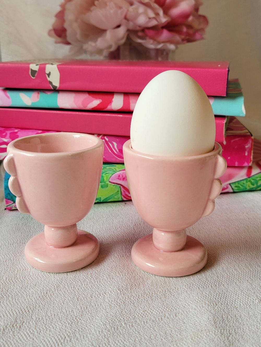 Pink Ceramic Egg Cups - Set of 2